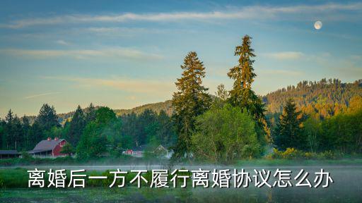 離婚后一方不履行離婚協(xié)議怎么辦