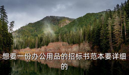 想要一份辦公用品的招標(biāo)書范本要詳細(xì)的