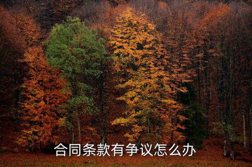 合同條款有爭議怎么辦