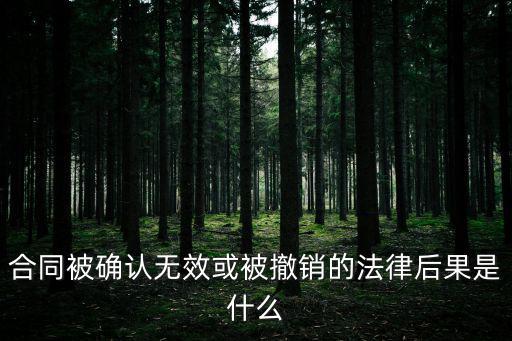論合同的無效的法律后果，合同被確認(rèn)無效或被撤銷的法律后果是什么