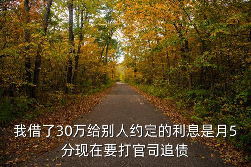 我借了30萬(wàn)給別人約定的利息是月5分現(xiàn)在要打官司追債