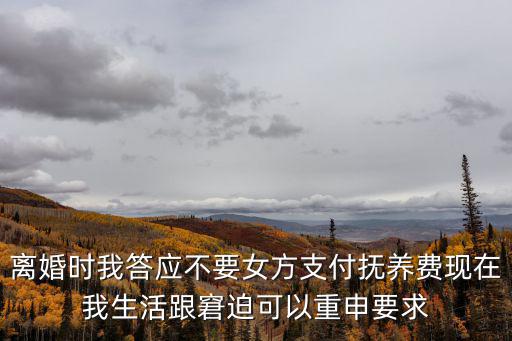 離婚時我答應不要女方支付撫養(yǎng)費現(xiàn)在我生活跟窘迫可以重申要求
