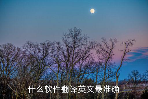 什么軟件翻譯英文最準(zhǔn)確