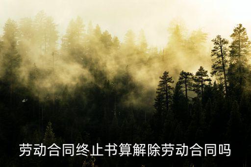 終止勞動(dòng)合同不等于解除，勞動(dòng)合同終止書(shū)算解除勞動(dòng)合同嗎