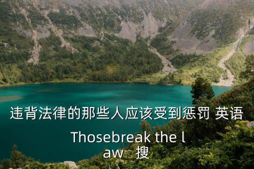 違背法律英語怎么說，違背法律的那些人應(yīng)該受到懲罰 英語 Thosebreak the law   搜