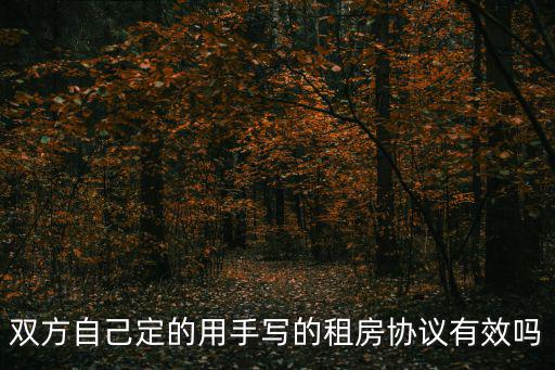 雙方自行簽訂租房合同有效么，房東和租戶之間自行簽訂的房屋租賃合同是否具有法律效力