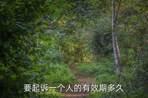 要起訴一個人的有效期多久