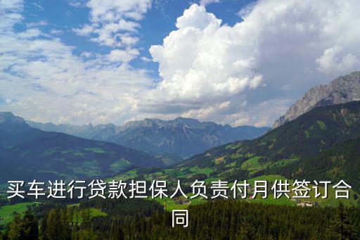 買車進(jìn)行貸款擔(dān)保人負(fù)責(zé)付月供簽訂合同