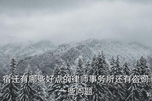 宿遷有哪些好點(diǎn)的律師事務(wù)所還有咨詢一些問(wèn)題