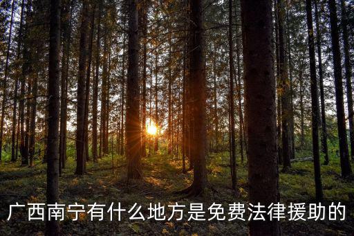 廣西南寧有什么地方是免費(fèi)法律援助的
