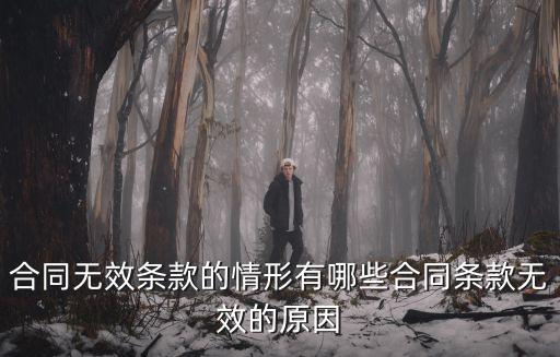 合同無(wú)效條款的情形有哪些合同條款無(wú)效的原因