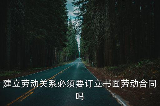 建立勞動關(guān)系必須要訂立書面勞動合同嗎