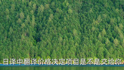 日譯中翻譯價(jià)格決定項(xiàng)目是不是交給你