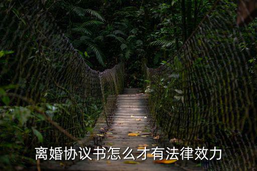 離婚協(xié)議書怎么才有法律效力