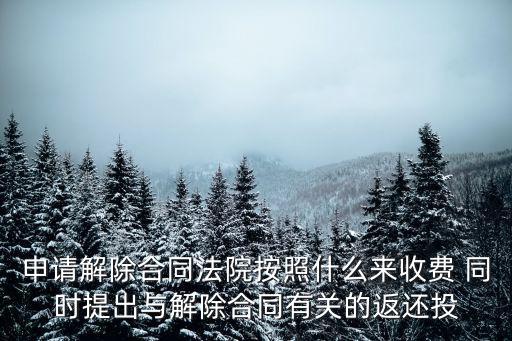 申請解除合同法院按照什么來收費(fèi) 同時(shí)提出與解除合同有關(guān)的返還投