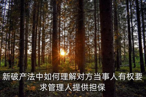 破產(chǎn)管理人不得解除的合同，新破產(chǎn)法中如何理解對(duì)方當(dāng)事人有權(quán)要求管理人提供擔(dān)保