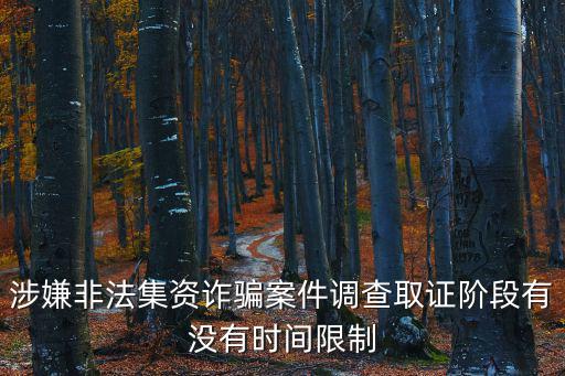 涉嫌非法集資詐騙案件調(diào)查取證階段有沒有時(shí)間限制