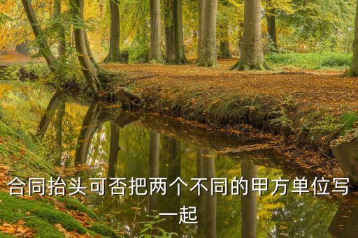 兩個(gè)甲方在合同上怎么寫，合同抬頭可否把兩個(gè)不同的甲方單位寫一起