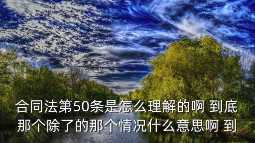 合同法50條民法典，合同法第50條