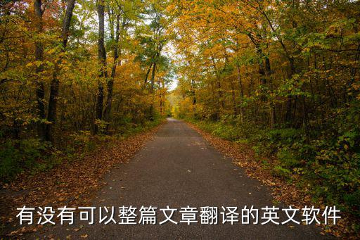翻譯整篇英文的軟件，什么軟件可以翻譯整段英文