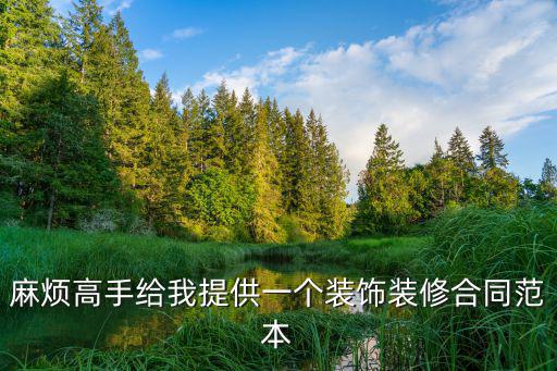 麻煩高手給我提供一個(gè)裝飾裝修合同范本