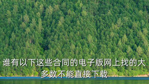 誰有以下這些合同的電子版網(wǎng)上找的大多數(shù)不能直接下載