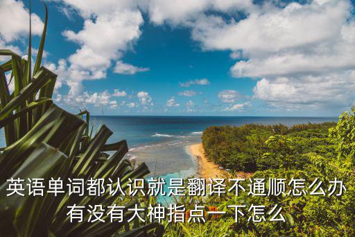 英語單詞都認識就是翻譯不通順怎么辦有沒有大神指點一下怎么