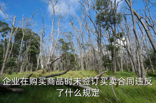 未簽訂采購合同違反什么規(guī)定，企業(yè)在購買商品時未簽訂買賣合同違反了什么規(guī)定