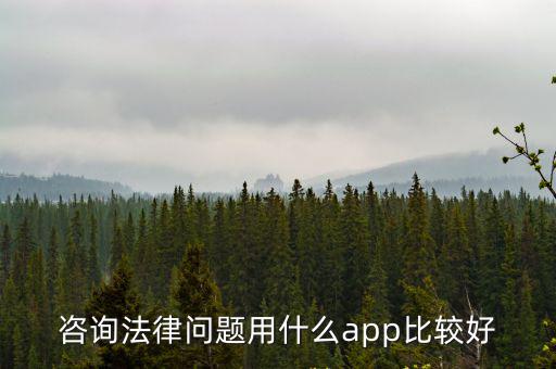 咨詢法律問題用什么app比較好