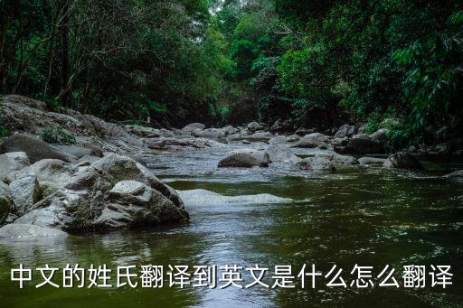 中文的姓氏翻譯到英文是什么怎么翻譯