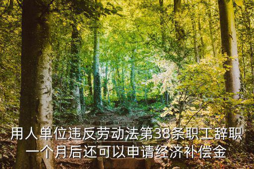 勞動法第38條辭職賠償案例，用人單位違反勞動法第38條職工辭職一個月后還可以申請經(jīng)濟補償金