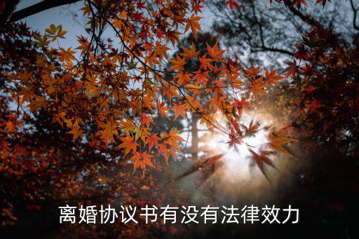 離婚協(xié)議有什么法律效力嗎，協(xié)議離婚有法律效力嗎