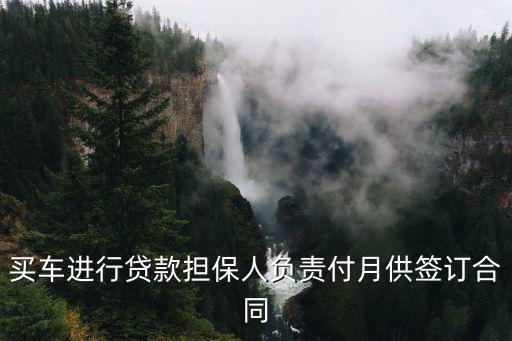 買車進(jìn)行貸款擔(dān)保人負(fù)責(zé)付月供簽訂合同