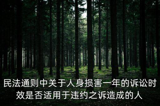 民法典關(guān)于違約賠償，民法通則中關(guān)于人身?yè)p害一年的訴訟時(shí)效是否適用于違約之訴造成的人