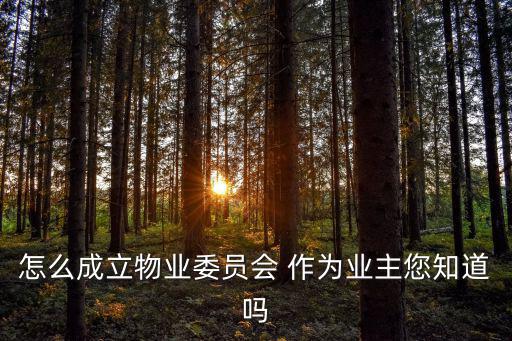 怎么成立物業(yè)委員會 作為業(yè)主您知道嗎