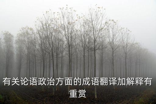 中國重要政治詞匯翻譯，有關(guān)論語政治方面的成語翻譯加解釋有重賞