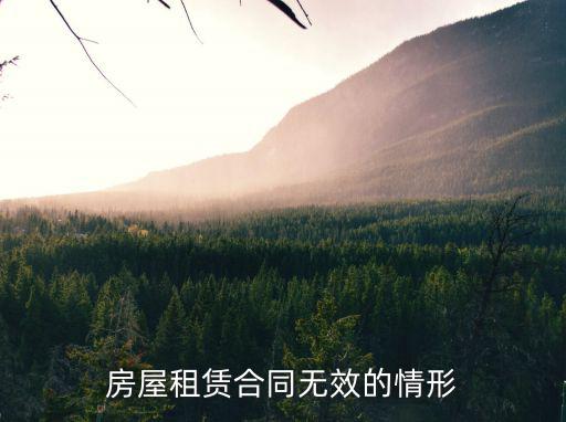 房屋租賃合同無效的情形