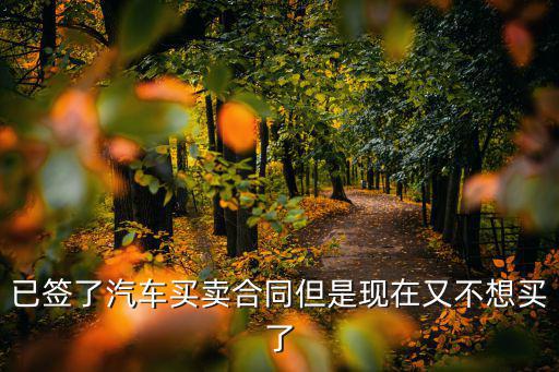 已簽了汽車(chē)買(mǎi)賣(mài)合同但是現(xiàn)在又不想買(mǎi)了