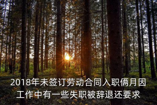 2018年未簽訂勞動(dòng)合同入職倆月因工作中有一些失職被辭退還要求