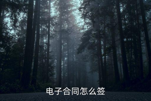 電子合同怎么簽
