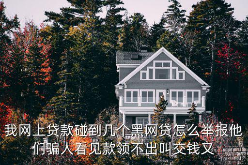 我網(wǎng)上貸款碰到幾個黑網(wǎng)貸怎么舉報他們騙人看見款領(lǐng)不出叫交錢又
