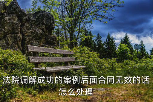 合同無效的判例，法院調(diào)解成功的案例后面合同無效的話怎么處理