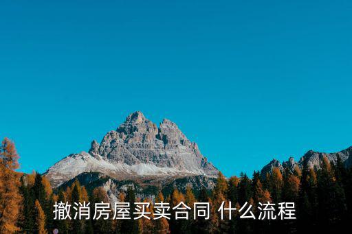撤消房屋買賣合同 什么流程
