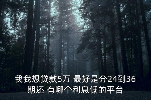 借5萬分36期的正規(guī)平臺，我我想貸款5萬 最好是分24到36期還 有哪個利息低的平臺