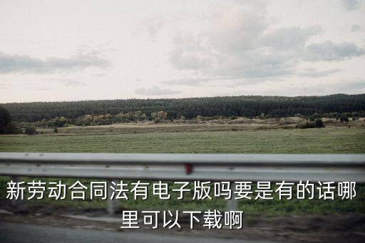 新勞動(dòng)合同法有電子版嗎要是有的話哪里可以下載啊