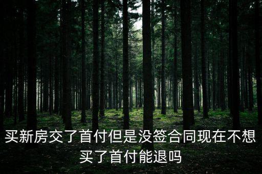 買新房交了首付但是沒簽合同現(xiàn)在不想買了首付能退嗎