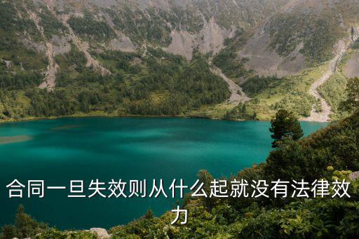 合同一旦失效則從什么起就沒有法律效力