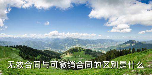 無(wú)效合同與可撤銷(xiāo)合同的區(qū)別是什么