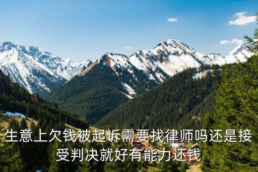 生意上欠錢被起訴需要找律師嗎還是接受判決就好有能力還錢