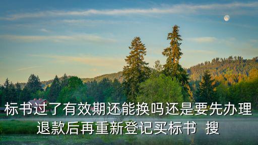標(biāo)書過了有效期還能換嗎還是要先辦理退款后再重新登記買標(biāo)書  搜